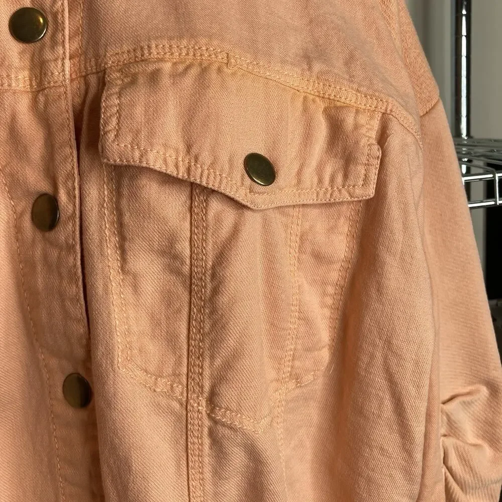 Pilcro Peach Button-Front Oversized Jacket - Picture 10 of 13